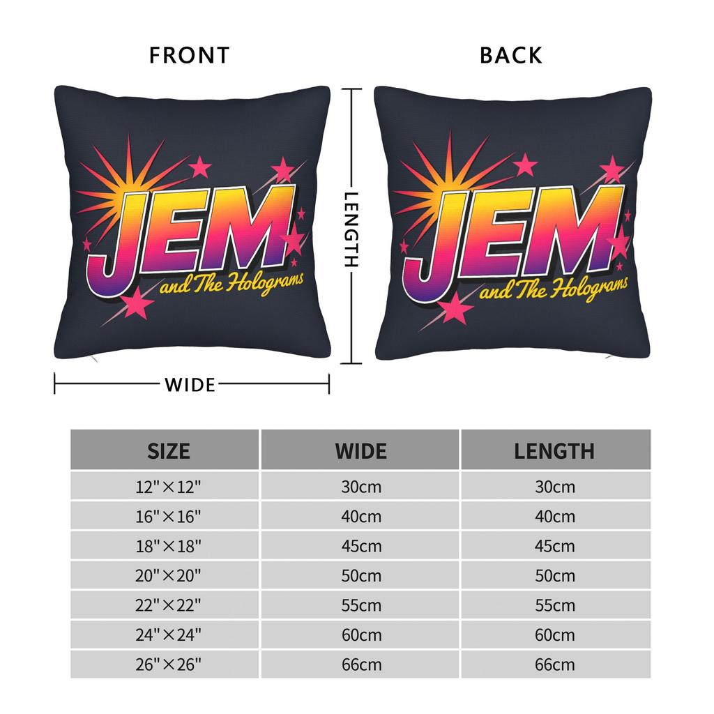 Kpop Style Jem And The Holograms Pillow Cover Comfy Cushion Cover Vintage Pillow Case For Sofa Couch Bed Living Room