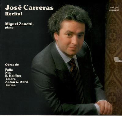 LP Record JOSÉ CARRERAS , PIANO: MIGUEL ZANET - Recital ENY952 Ensayo 1982 Spain Classical Used