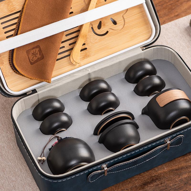 Travel tea set Ceramic express cup Portable one pot two cups Company business gifts Holiday souvenirs