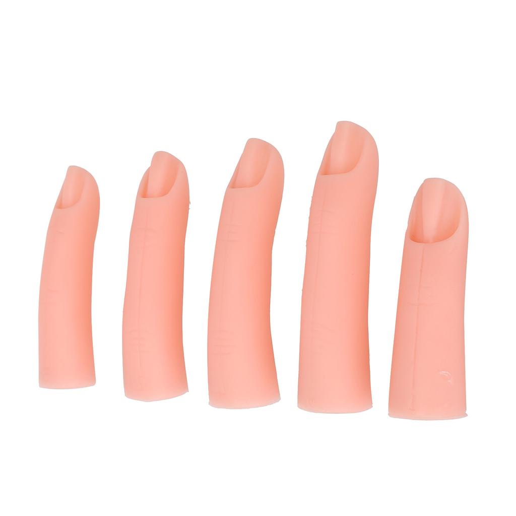 5pcs Nail Art Practice Fake Finger Professional DIY Soft Silicone Training Finger Model with Magnet