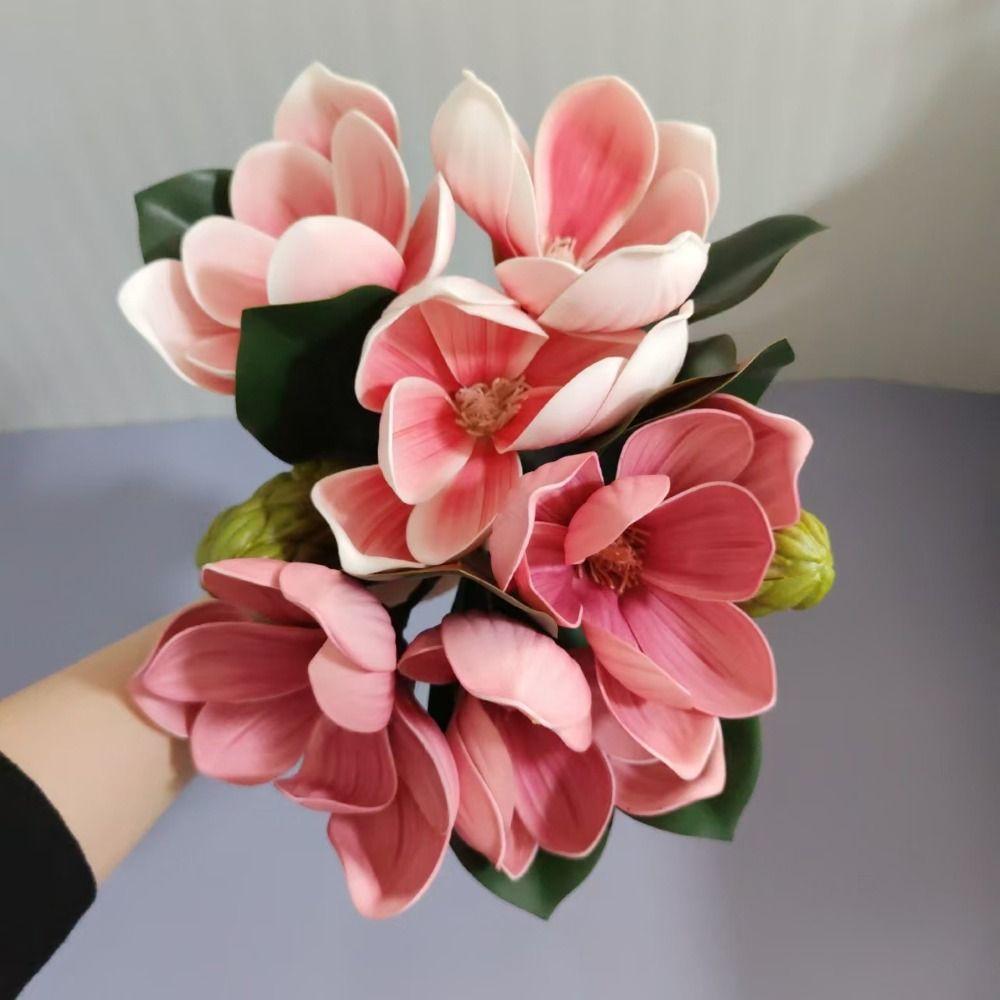 Real Touch Artificial Magnolia EVA Fake Orchid Lifelike Simulated Flowers  Gift