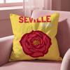 Hand Drawn Flowers Cushion Cover Multi-Scene Pillow Cover for Home & Car - Reversible, Soft & Durable for Daily Use