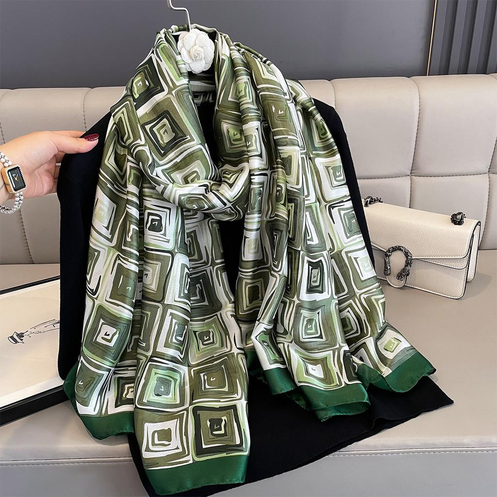Women 180*90cm Fashion Beautiful Soft Silk Scarves Female Lady Shawl Hijab Wrap Foulard Bandanna Muffler Beach Pareo