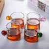 Round Handle High Borosilicate Glass Tea Cup – Transparent, Small, Perfect for Tea, Juice, and Other Beverages.