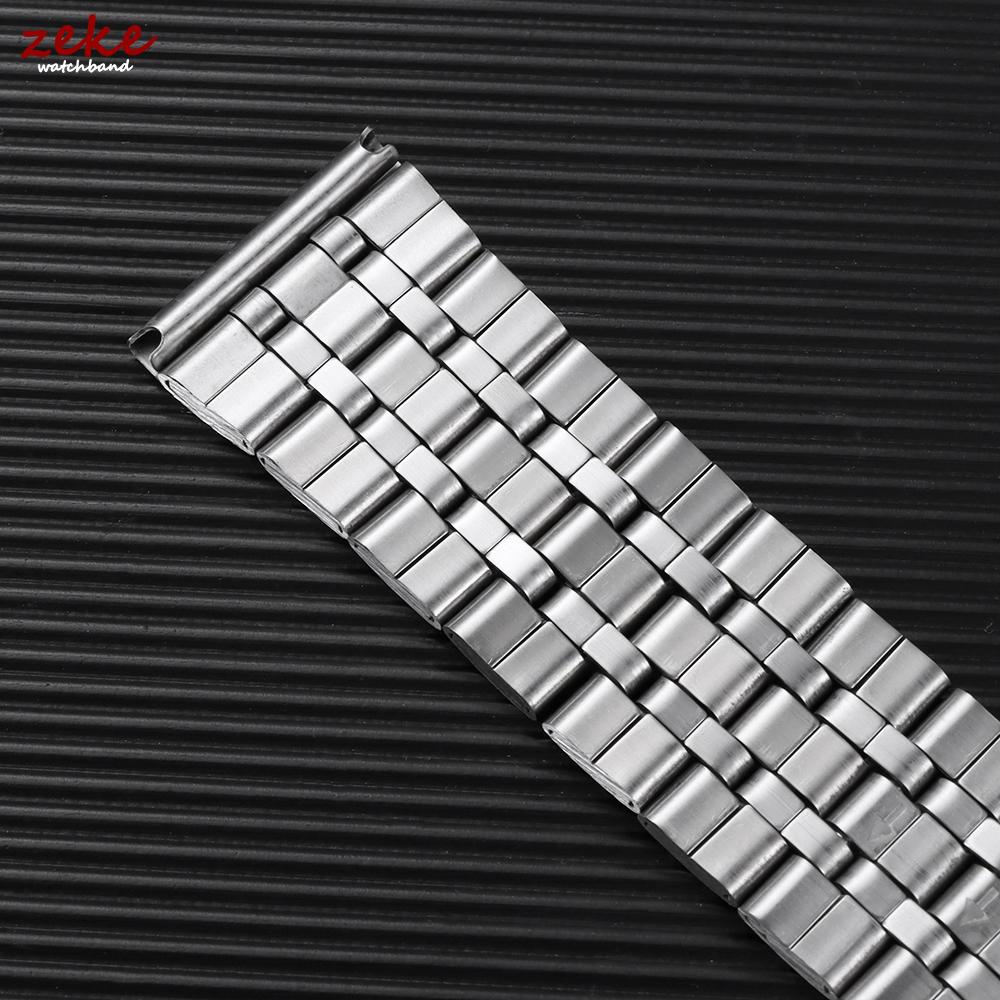 Wristband 18mm 20mm 22mm Stainless Steel Watch Bracelet Double Press Folding Buckle Strap for Men Silver Gold Metal Watch Band
