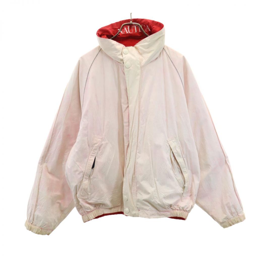 NAUTICA 90s Old Flag Tag reversible Zip jacket L Red x white Men's Used