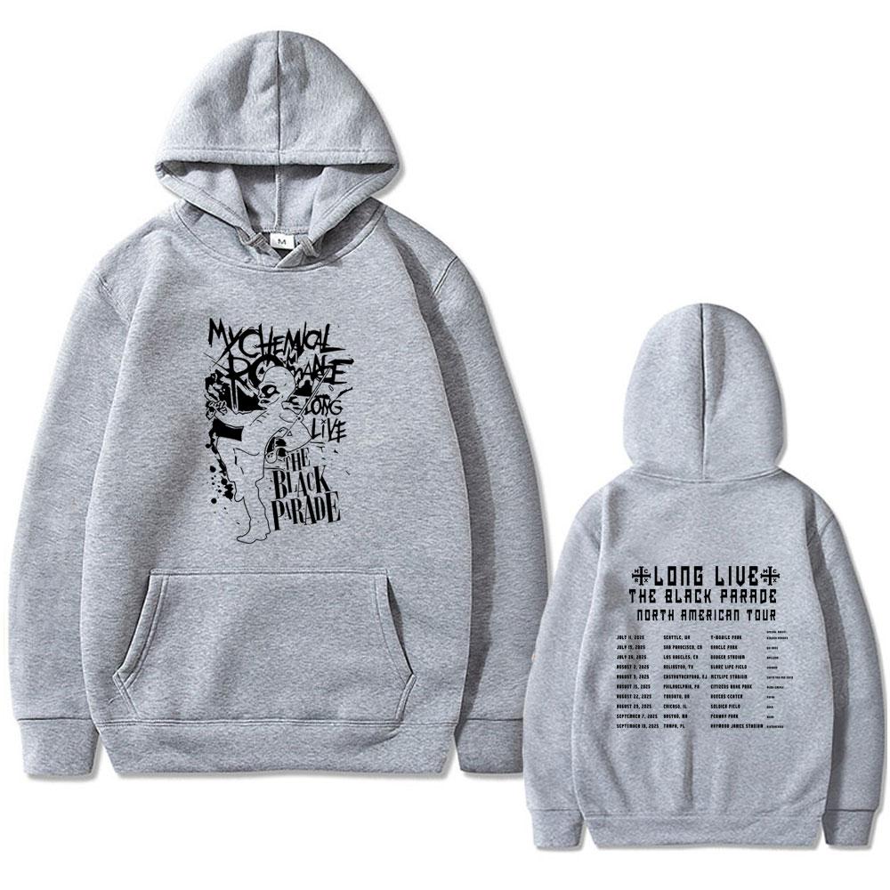 My Chemical Romance Band Hoodie Long Live The Black Parade Tour 2025 Sweatshirt Men's Gothic Punk Streetwear Man Casual Hoodies