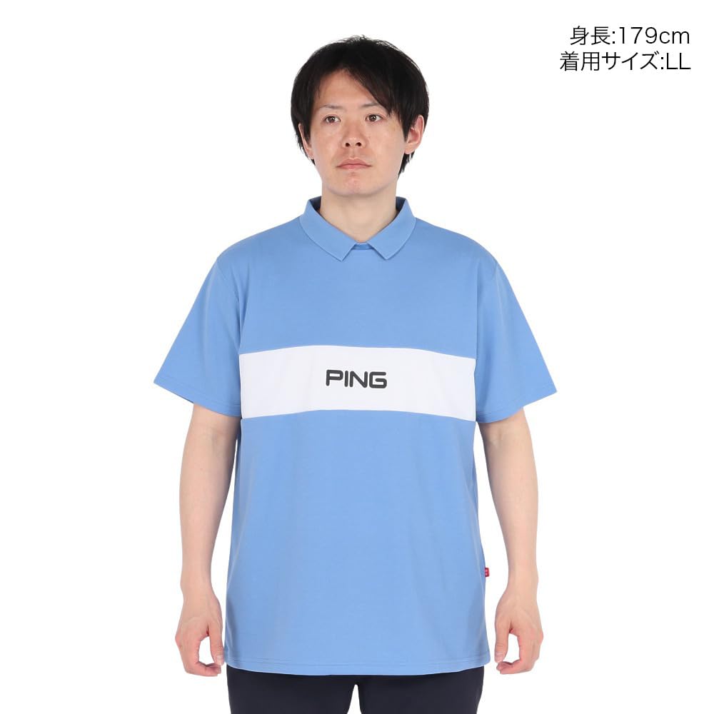 Ping Apparel Men's AddElm Series Short Sleeve Polo Shirt (add.03 Technology) for Golf, Size 621-5160211, Blue, Size 3L
