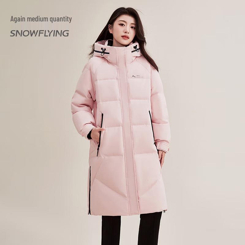SNOWFLYING Women's Mid-Length Puffer Down Jacket