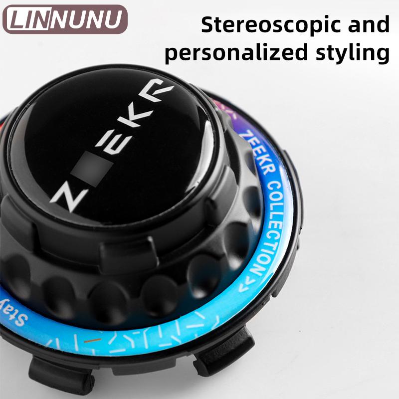 LINNUNU 4Pcs For ZEEKR 001 7X 2026 Car Wheel Hub Center Cap ABS Snap-on Styling Badge Rim Cover Exterior Decoration Accessories