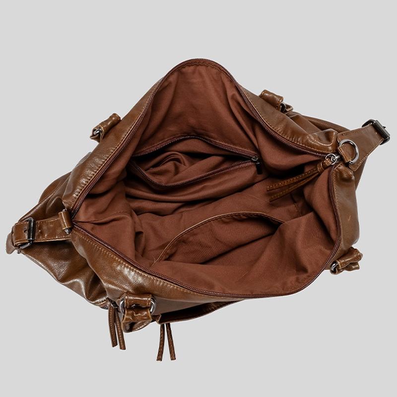 2026 Nuove Borse a Spalla da Donna City Fashi Vintage Morbida Pelle Borsa a Mano Moto Grande Capacità Tracolla Regolabile Borsa Tote sac