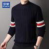 ROMON Men's 100% Cashmere Half-Turtleneck Cable Knit Sweater
