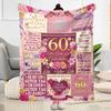 Happy 60th Birthday Celebration Flannel Blanket-Soft and Suitable for Sofas,Beds,Offices,Travel,All Seasons,Great Gift for Holidays and Birthdays.