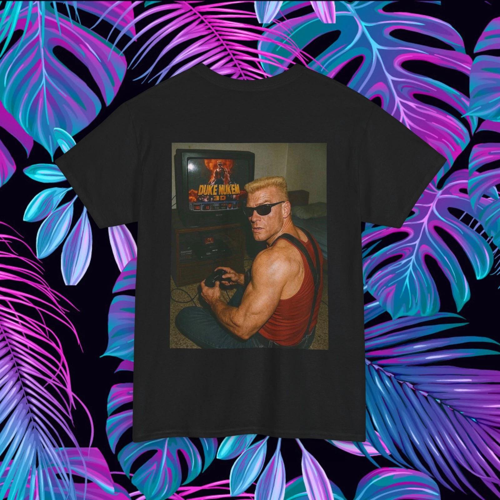 

Gamer Tee, Video Game Shirt, on back, Retro Gaming Top, Funny Duke Nukem L