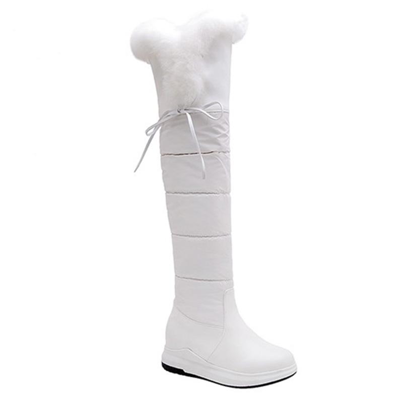 

Женские зимние сапоги, удобные водонепроницаемые сапоги на плоской подошве большого размера, теплые плюшевые сапоги до колена 43