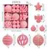 35PCS Flocked Xmas Tree Decor Set Velvet Bows Christmas Ball  Home Holiday Decor