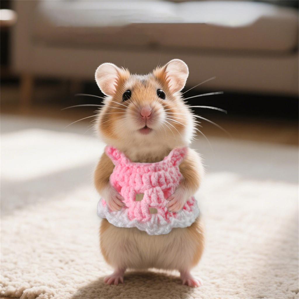 Hamster Dress Knitted Pet Dress for Guinea Pigs Hamster ,Small Animals Dress Photo Props Holiday Party Clothes