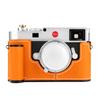 CLChandmade Leica M11 Camera Case, Camera Cover, Camera Bag, Genuine Leather, 3-in-1 Design with Leather Top, Metal Base Plate, and Handle - (Orange)