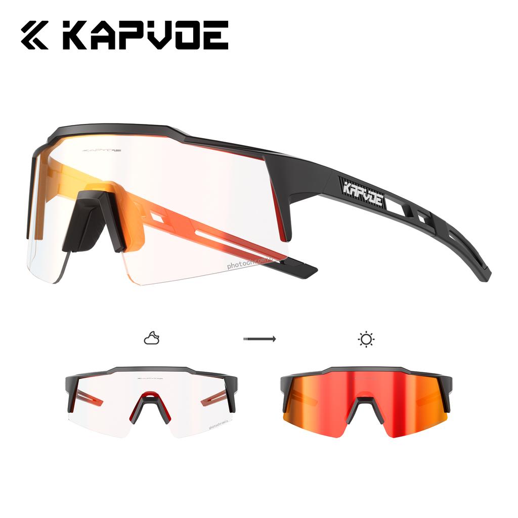 Lunettes de soleil Kapvoe Gold Photochromiques pour Cyclisme Homme Lunettes Mode Vélo de Montagne Vitesse Lunettes Cool Lunettes de Vue Sport VTT Vélo