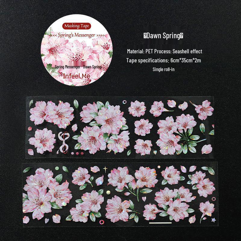 Infeel.Me Spring Series: Iridescent Flower PET Tape Stickers (4 Styles)