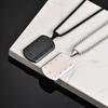 Trendy Dull Polish Dog Tag Necklace for Men,Waterproof Stainless Steel Square Pendant Necklace,Male Military Jewelry Gift