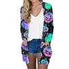 Women's Fashion Casual Comfortable Halloween Printed Mid-Length Cardigan With Pockets Jacket