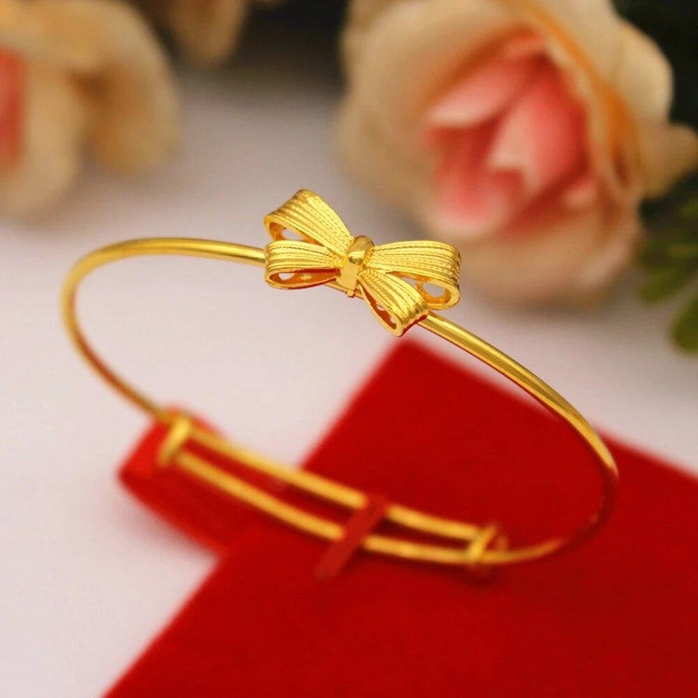 

Thin Women Bangle Bracelet Fashion Jewelry 18k Gold Color Heart/Butterfly/Flower Design Pretty Gift