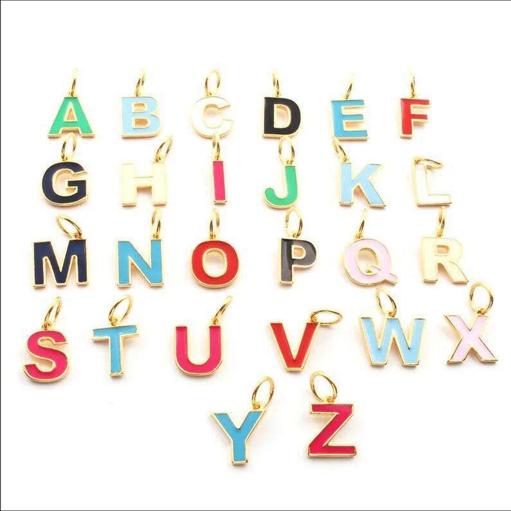 CARLIDANA Hot Sale New Style Hot Sale DIY Accessories Oil Drop Colorful Initial A -Z Letter Brand Stainless Steel Pendant Charms