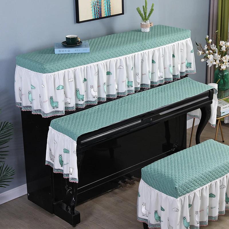 Simple home decoration 1-Piece Set Cartoon Dust Cover Piano Bench Cover or Piano Key Cover Towel Home Simple Decorative Cloth