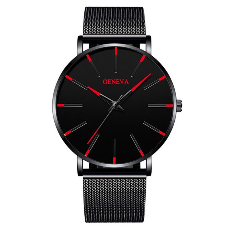 Wrist Quartz Analog Watch Men Stainless Steel Buckle Casual Pendant Accessories