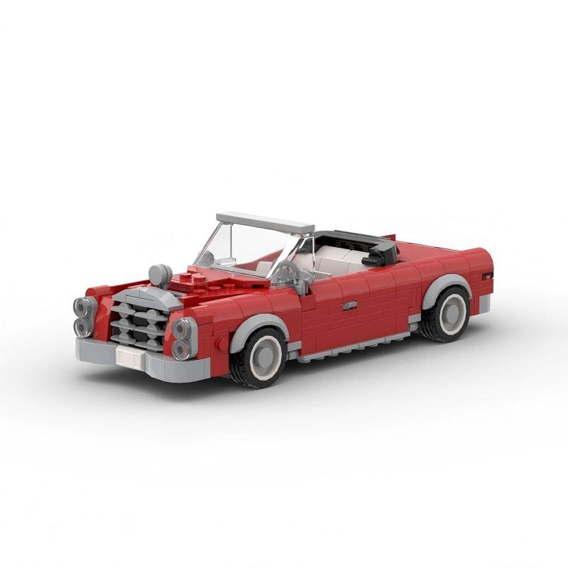 MOC Red Convertible Car Building Blocks Puzzle Toy for Boys Educational Assembly Model