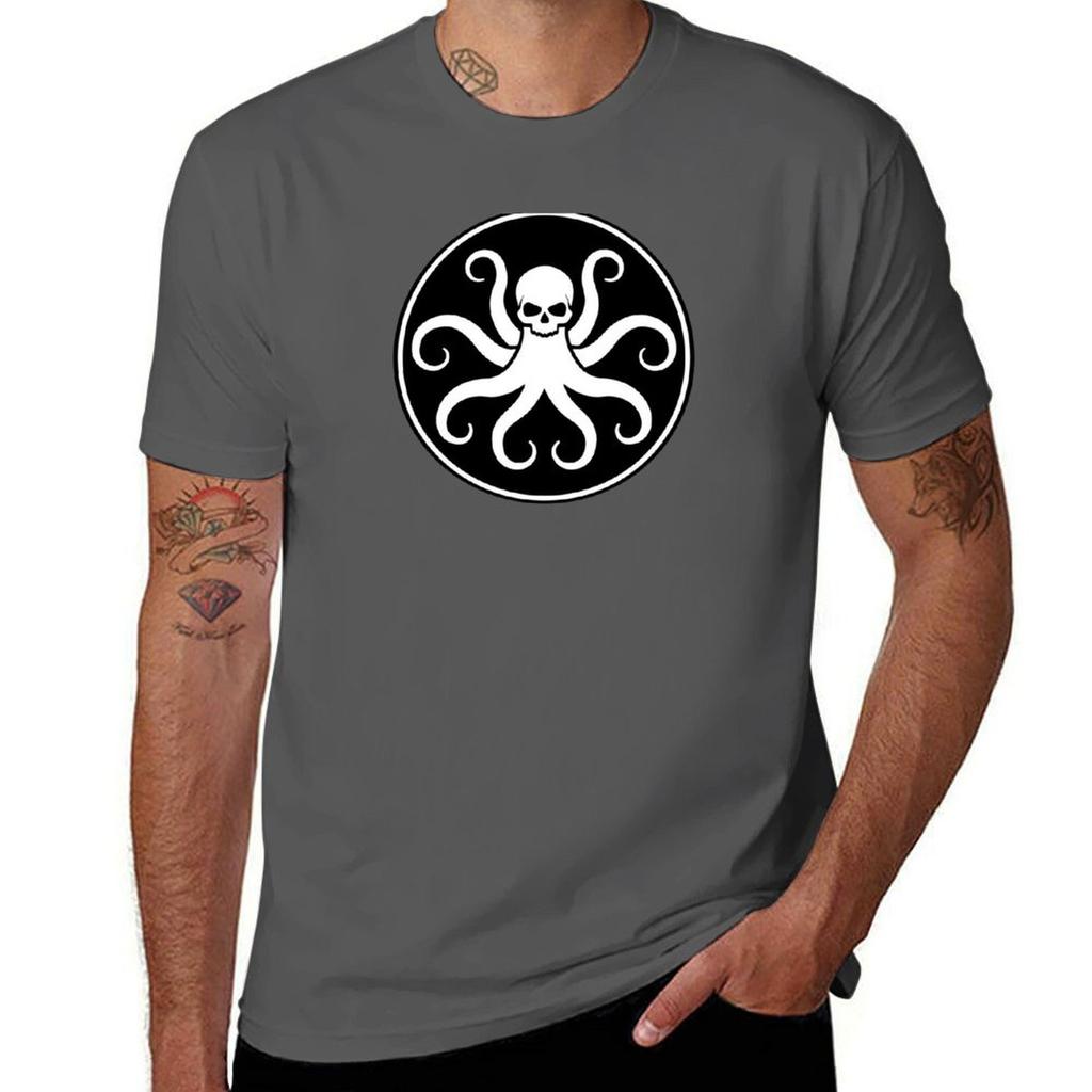 Underwater Obsession Plain Circle - White Octo T-Shirt Man T Shirt Cotton High Quality Cotton T Shirts High Quality T-Shirt