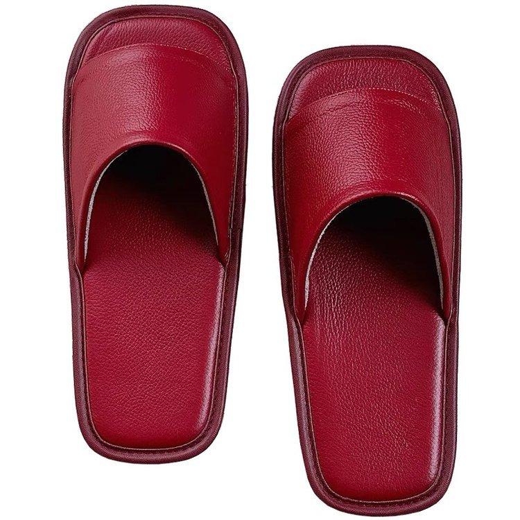 Summer High-end Leather Slippers Couple Nordic Style Indoor Home Cowhide Sandals Men and Women Non-slip Outer Wear