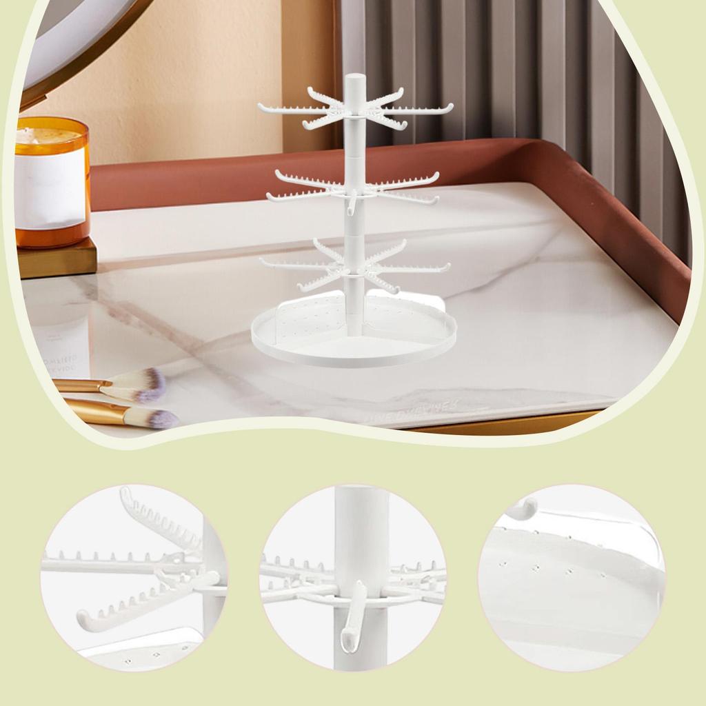 Jewelry Display Stand Hanger with Storage Tray Multifunctional for Hair Accessories Dresser