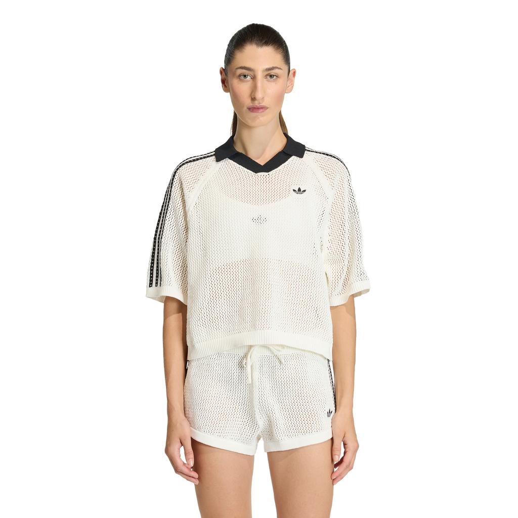 adidas Knit Crochet Polo - White / Kc6490