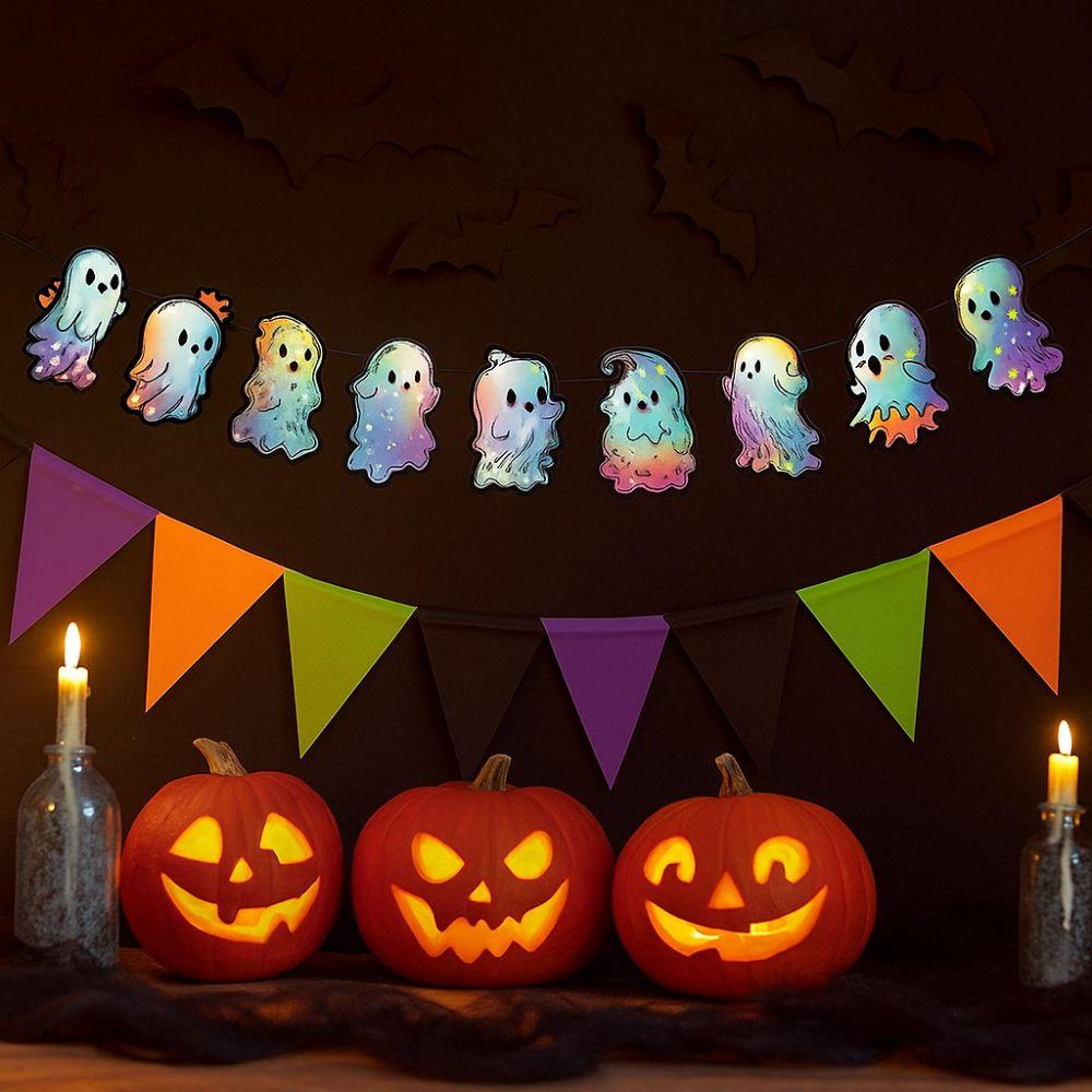 Colorful Ghost Spiral Pendant Paper Ghost Ceiling Decoration Halloween Ghost Banner  Ghost Festival