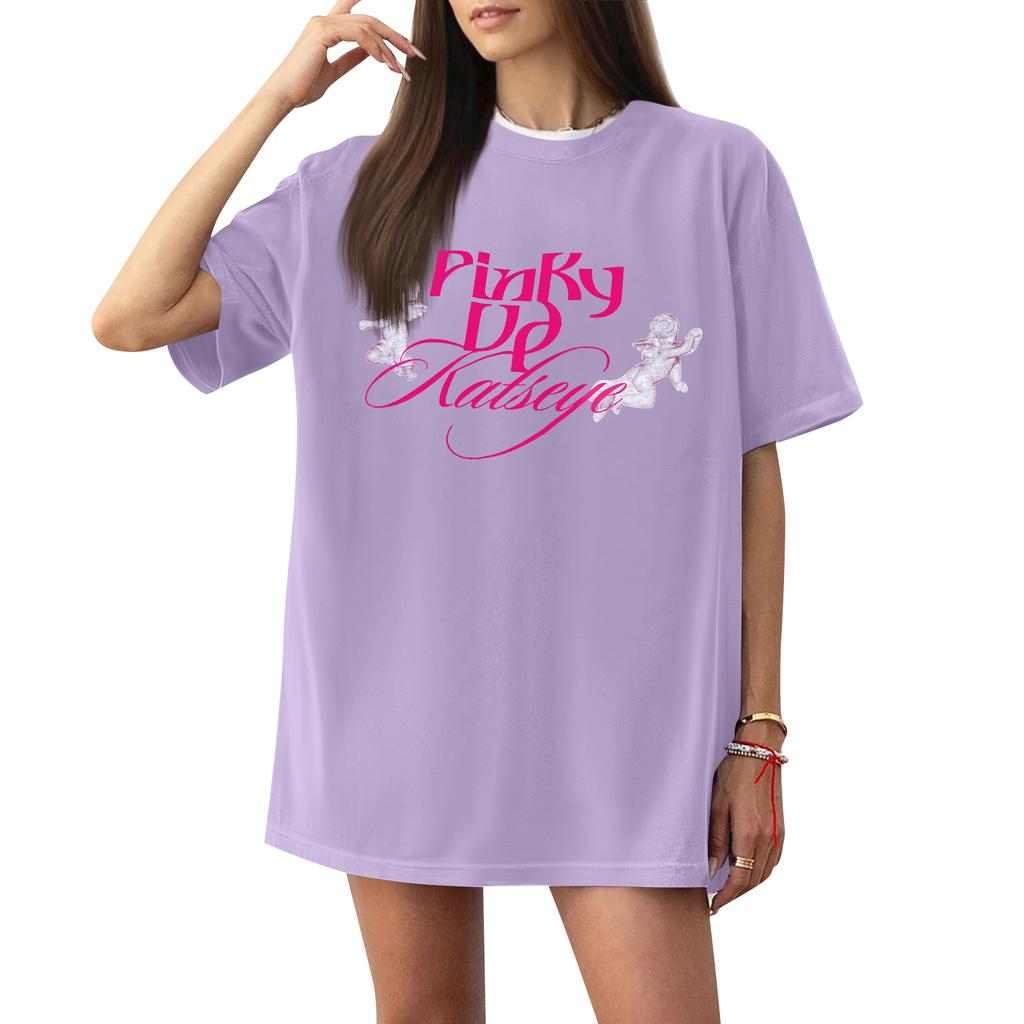 Womens Casual Short Sleeve T Shirt Loose Fit Graphic Print Crew Neck Lightweight Top for Everyday Wear