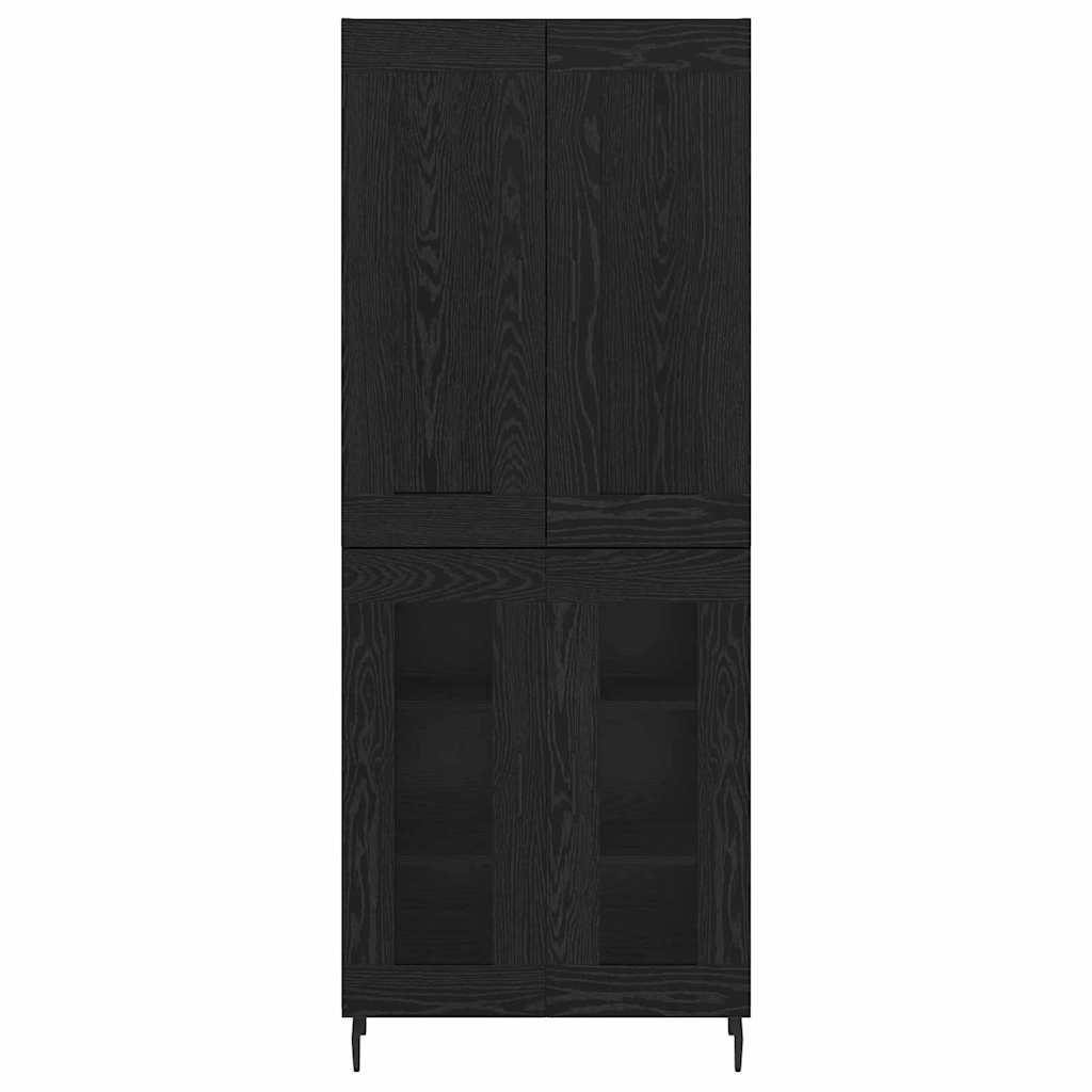 Highboard 2 pcs Black Oak Effect Particleboard