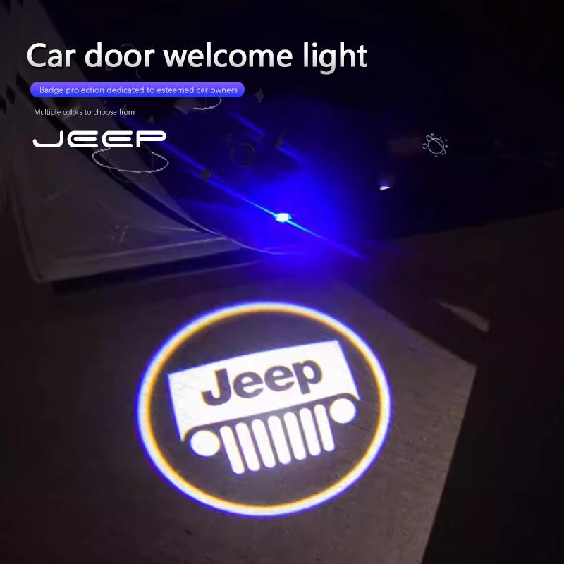 2pcs JEEP HD Car Door Welcome Light Led Projector Lamp For Jeep Renegade Compass Grand Cherokee Wrangler jk Gladiator Patriot ALO1
