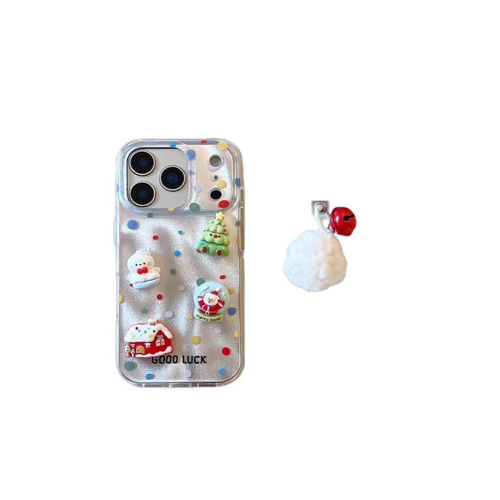 Autumn and winter cute three-dimensional Christmas tree snowman for apple 17promax mobile phone case iphone16pro new 1