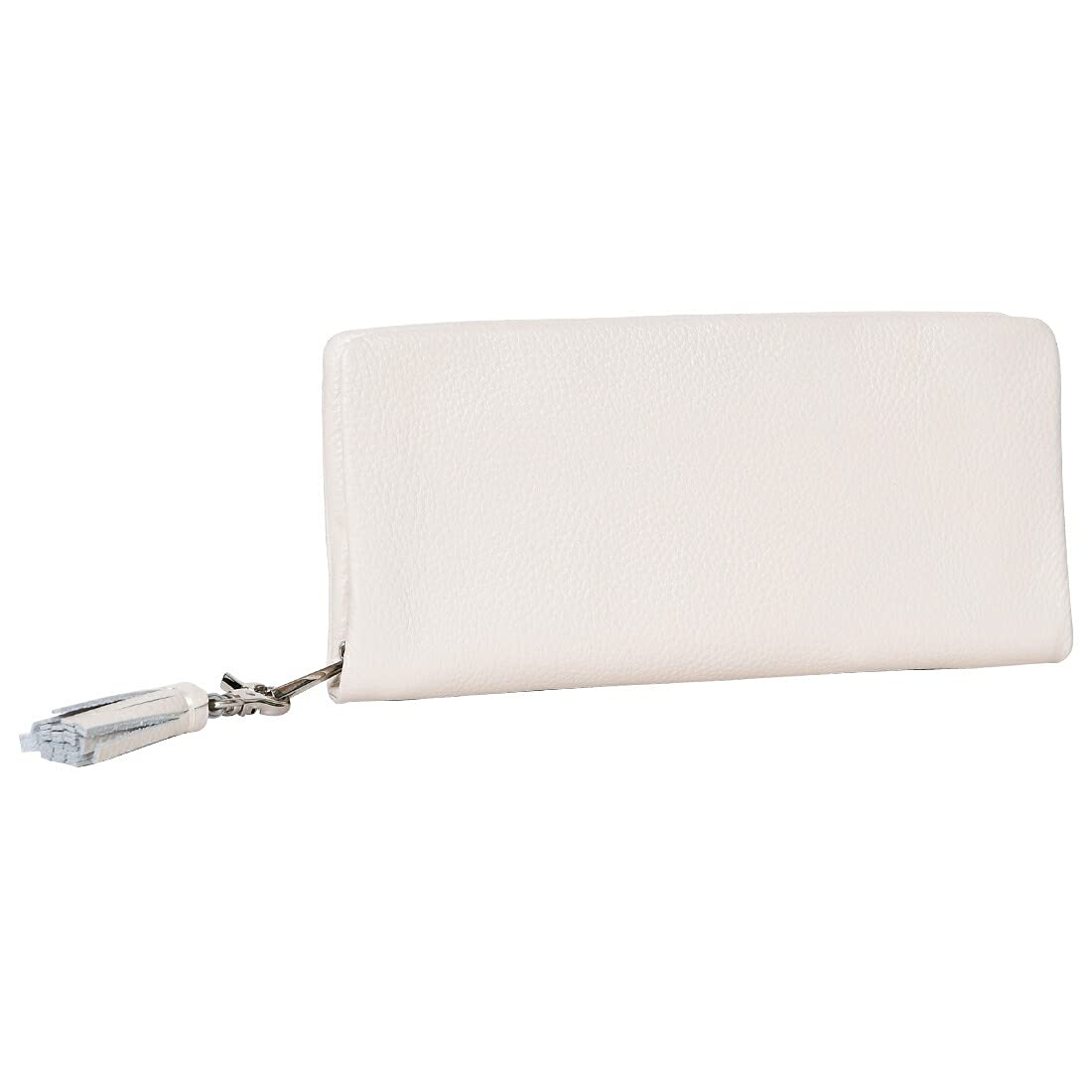 

BEAURE Genuine Leather Round Long Wallet with White B-0003 Tassel, Women s, білий