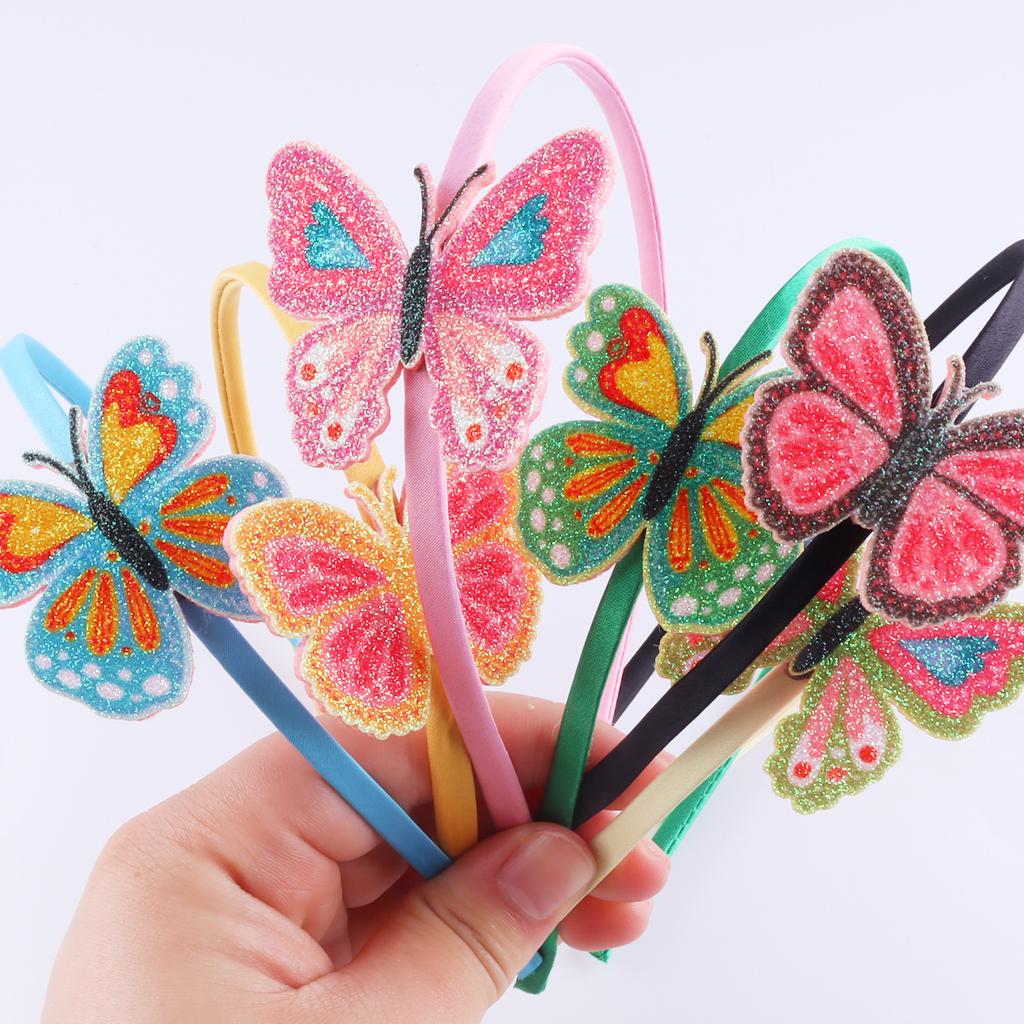1Pcs Children Cute Butterfly Cartoon Hairbands Headwears Girls Lovely Hair Hoop Sequin Headbands Kids Hair Accessories