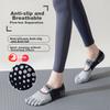 Duweike Yoga Socks, Thin Five-Toe Design, Non-Slip And Shock-Absorbing, for Fitness And Pilates, Women's Boat Socks, 2 Pairs