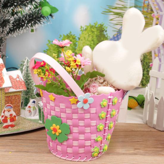 DIY Cute Flower Handmade Craft Kids Children Creative Toy Braided Storage Basket