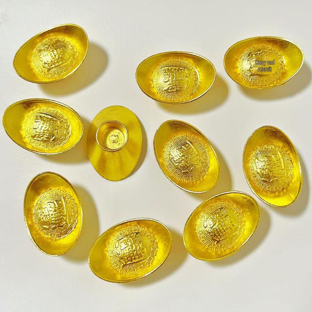 Simulation Mini Gold and Silver Ingots Blessing Ornament - Treasure Pot Decoration for DIY Jewelry Accessories
