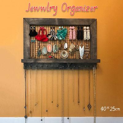 Nap Rustic Brown Jewelry Organizer Wooden Wall Mounted Holder For Earrings Necklace At A Low S On Joom E Commerce Platform - Wooden Jewelry Holder Wall Nap Rustic Brown Jewelry Organizer Wooden Wall Mounted Holder For Earrings Necklace At A Low S On Joom E Commerce Platform - Wooden Jewelry Holder Wall