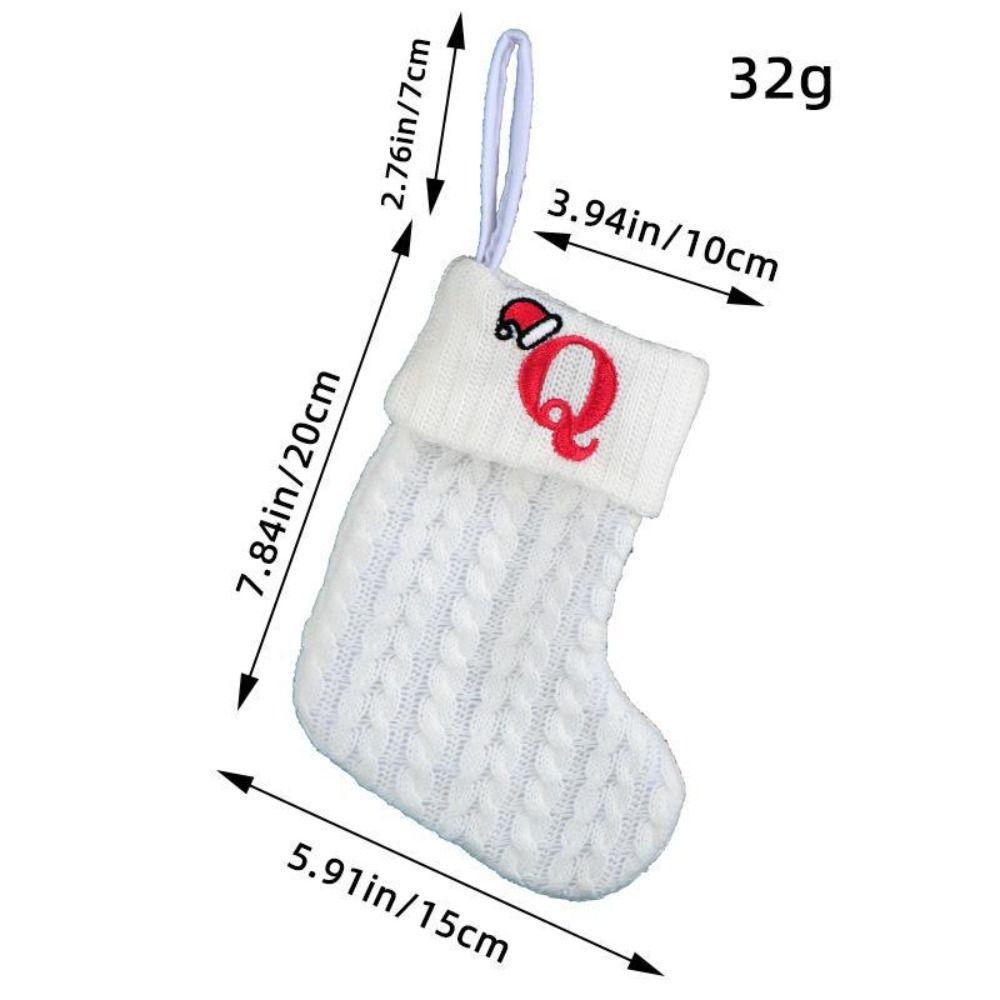 Embroidered Christmas Socks Alphabet Christmas Tree Pendant  Christmas Tree