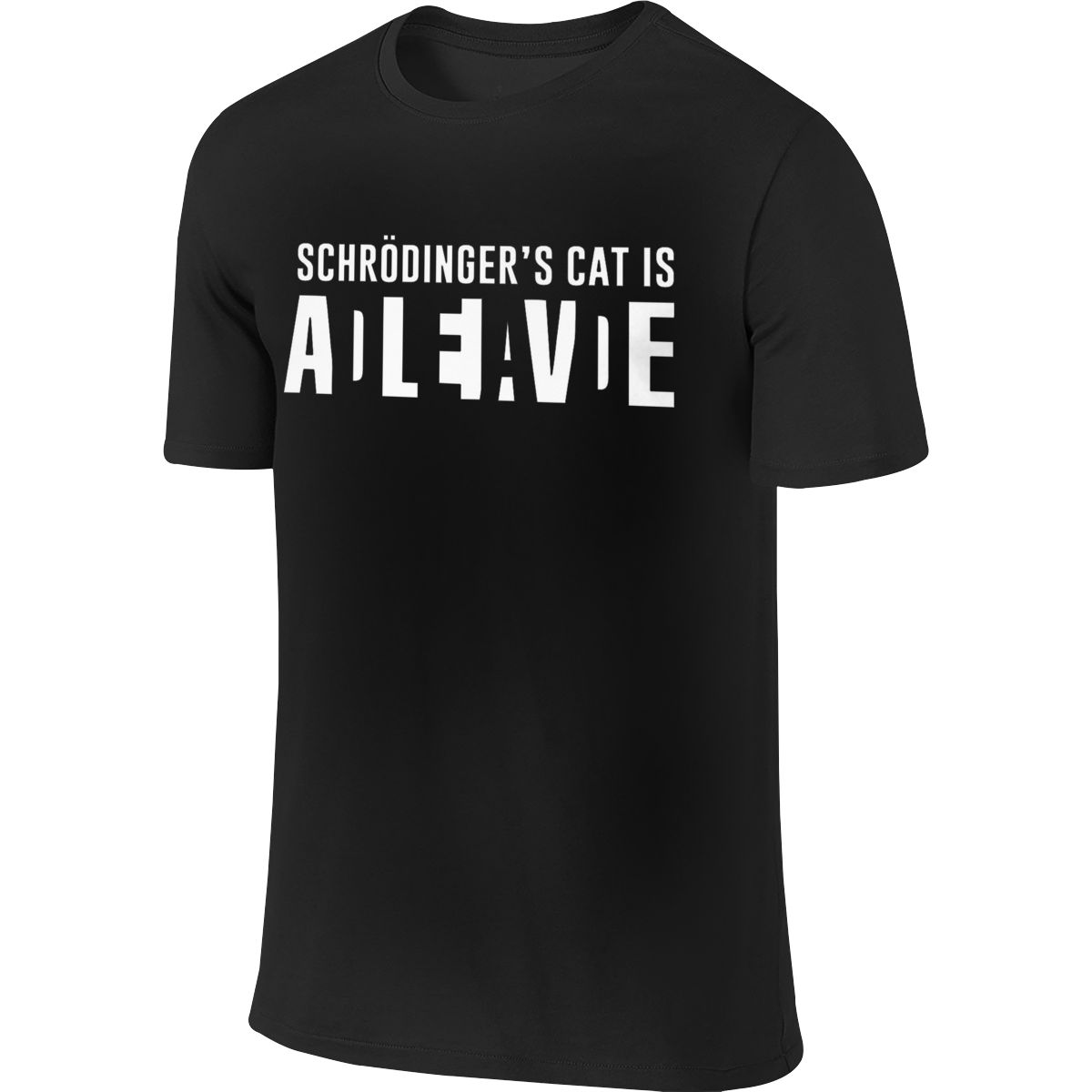 Graphic Schrodingers Cat T Shirt Unisex Leisure Organic Cotton Double Sided T Shirt Round Neck 3XL