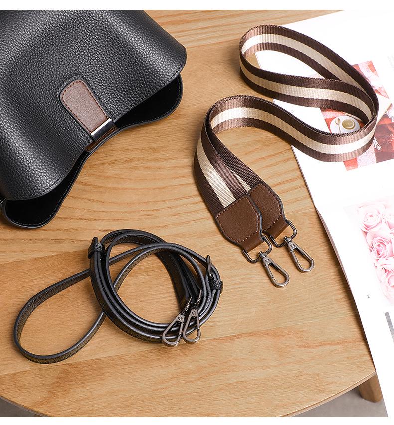 Women's 2026 New Style Genuine Leather Crossbody Bucket Bag - High-End Single Shoulder Bag