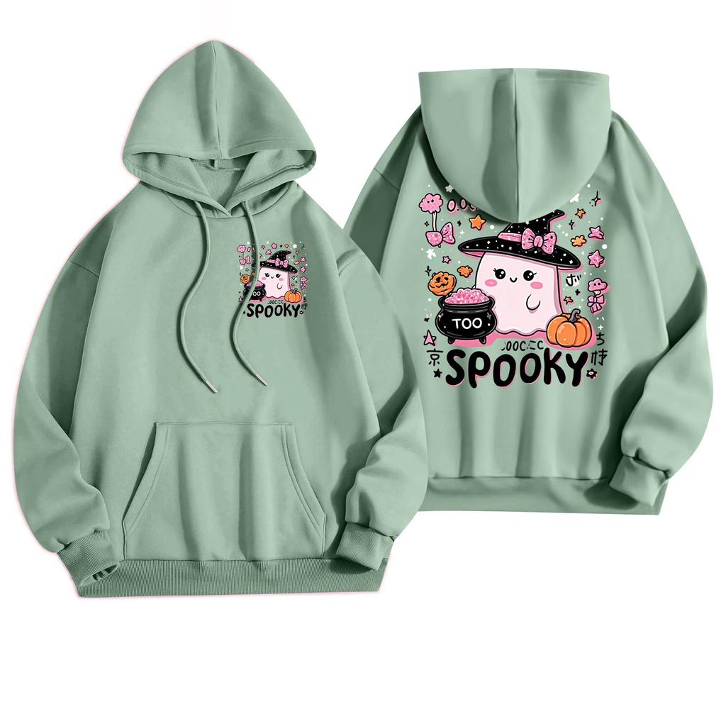 Women's Casual Fashion Halloween Printed Leisure Hooded Sweatshirt With Pockets